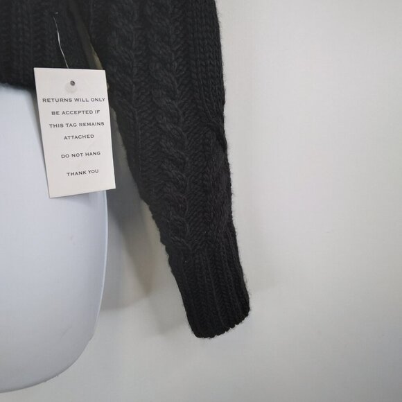 NWT For Love and Lemons Quinn One Shoulder Black Knit Sweater Size S - Picture 5 of 12